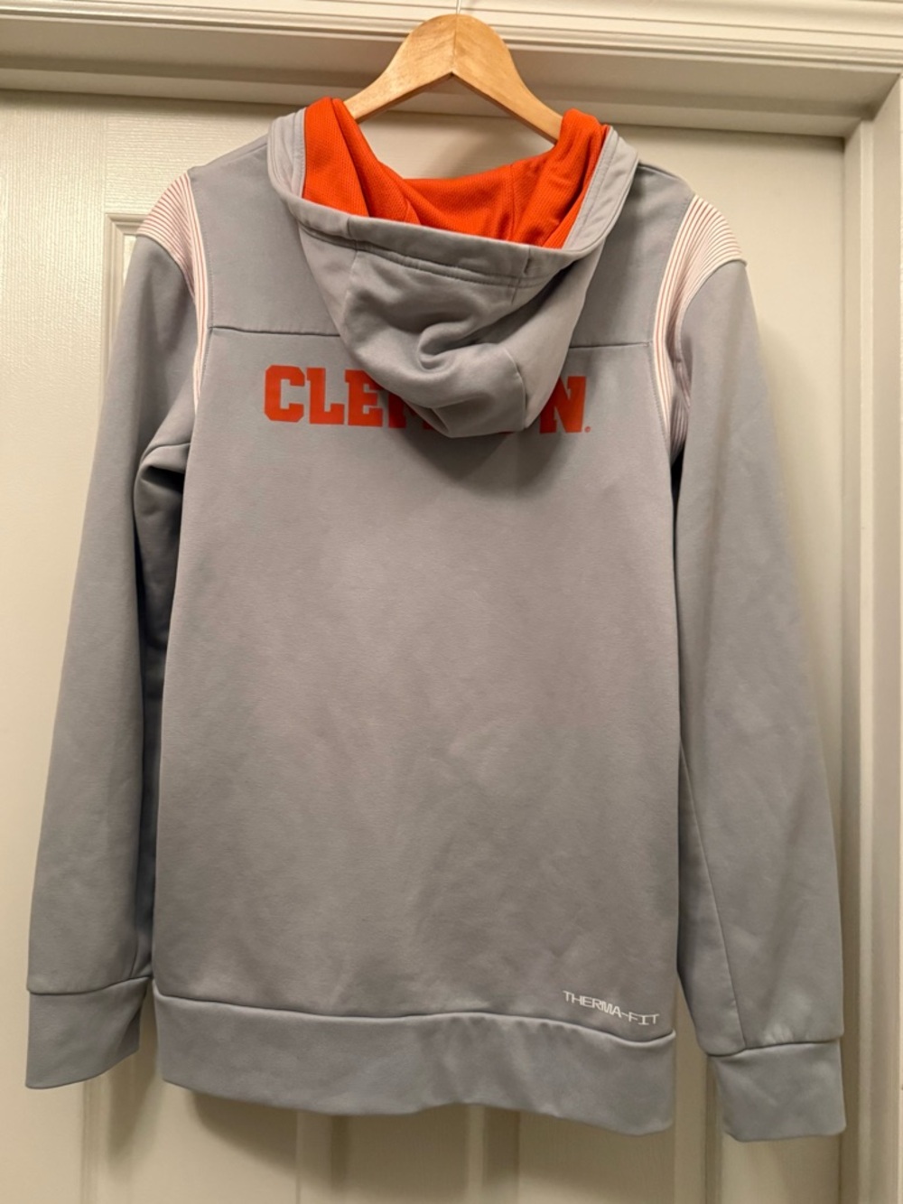 Nike Gray & Orange Clemson Zip-Up Hoodie Size Medium - Picture 4 of 6